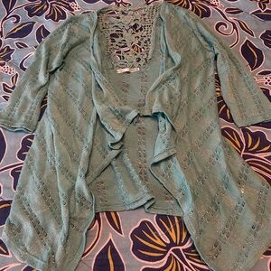 Maurices Teal Open-Front Cardigan